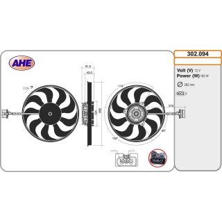 302094  FAN VOLKSWAGEN Golf IV 1.4/1.6 98-