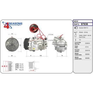 97836N  COMPRESOR NUEVO  FIAT GRANDE PUNTO JTD 07-