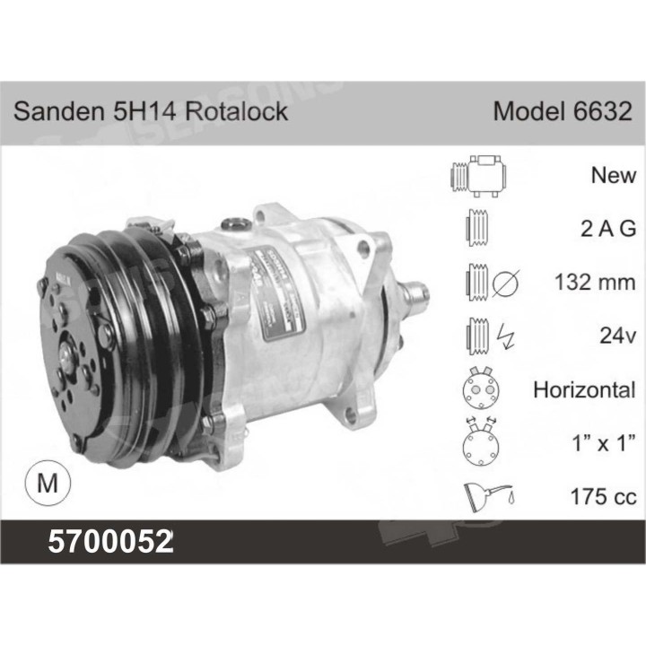 5700052  SD 5H14 2A 132MM 24V H-OR (K)