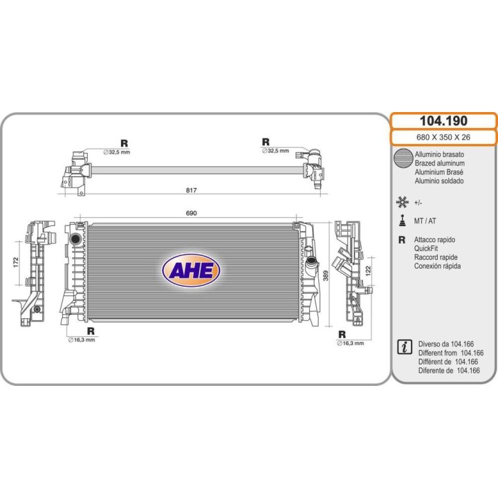 Rad  BMW/MINI serie 1/2/X1/X2/Countryman 16/18/20 