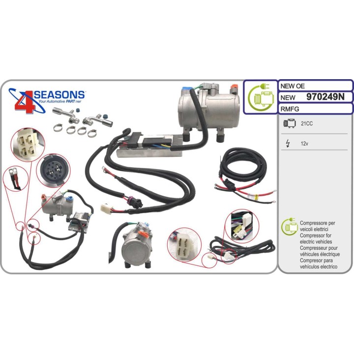 970249N  COMPRESOR ELECTRICO 12V  PARA ACOPLACIONES INSTALACIONES EQUIPOS AIRE ACONDICIONADO
