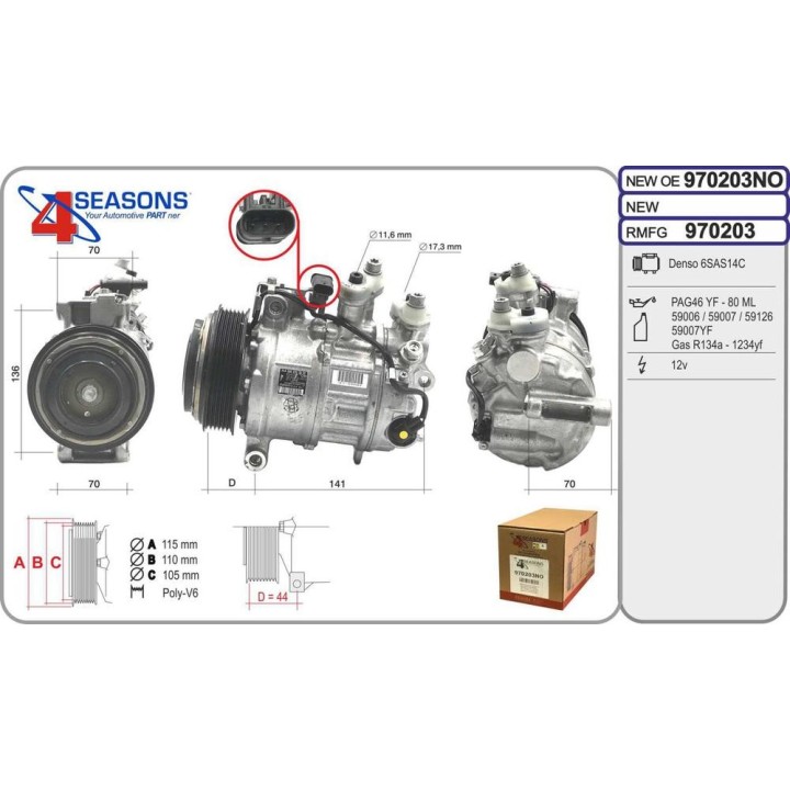 Cmp New OE MERCEDES W205/W213/X253/W447 C/E/GLC/V