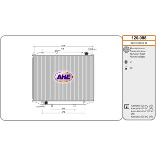 120088 Rad. FORD/NISSAN Maverick/Terrano II 2.4/2.7TD +/-AC MT 02.93-09.07