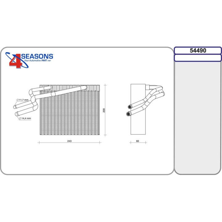 54490  EVAPORATOR RENAULT CLIO II 98-