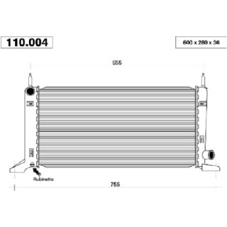 110004  RAD FORD Escort IV 1.4-1.6 XR3-1.6D-1.8D M +/- AC