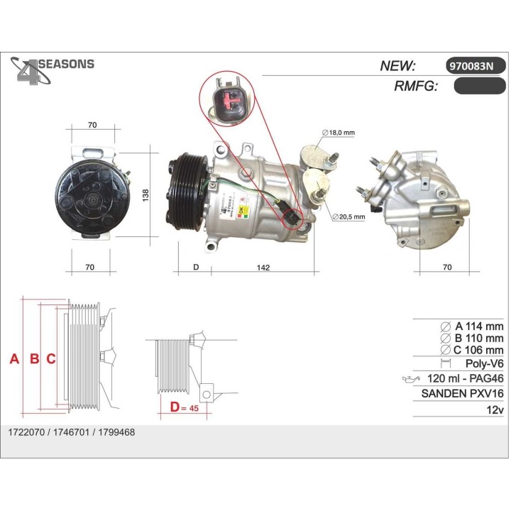 970083N  CMP  NEW FORD FOCUS III 1.6TDI / MONDEO IV (BA7)
