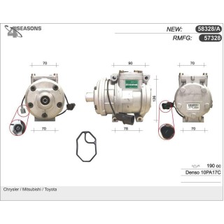 Cmp New Universale Denso 10PA17C SIN EMBRAGUE
