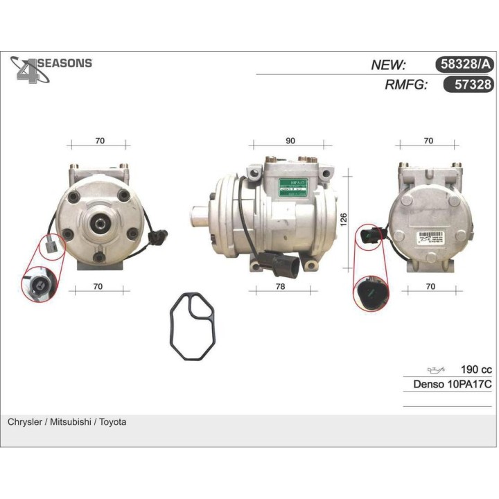 Cmp New Universale Denso 10PA17C SIN EMBRAGUE