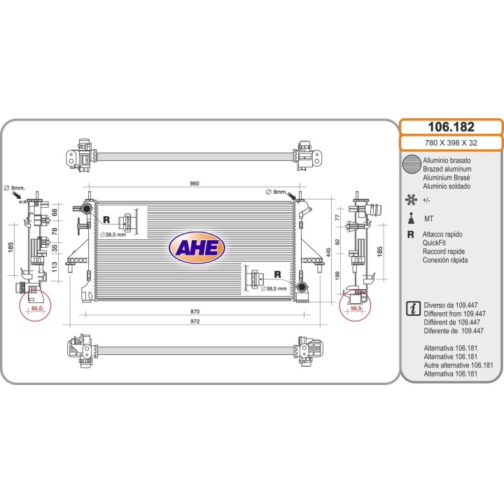 106182  RAD CITROEN/PEUGEOT Jumper/Relay/Boxer2.0BlueHDI