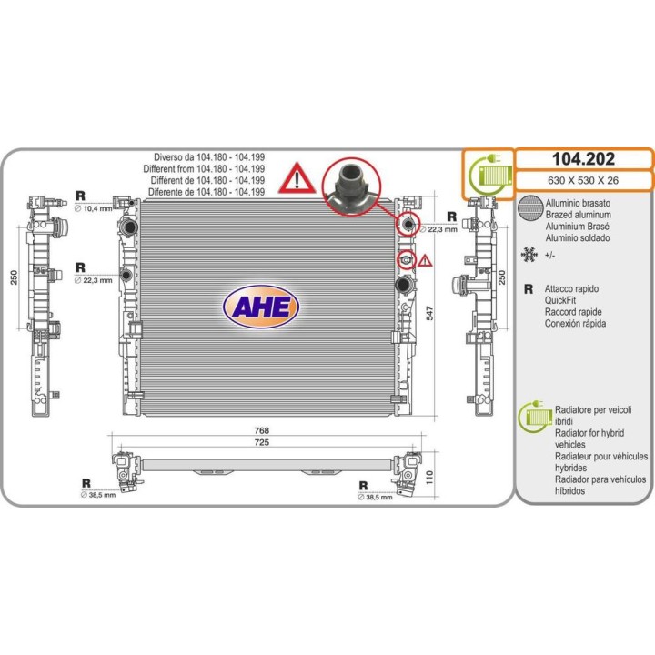 Rad  BMW serie 5/6/7 20/30/40/45/50/60 09 15-