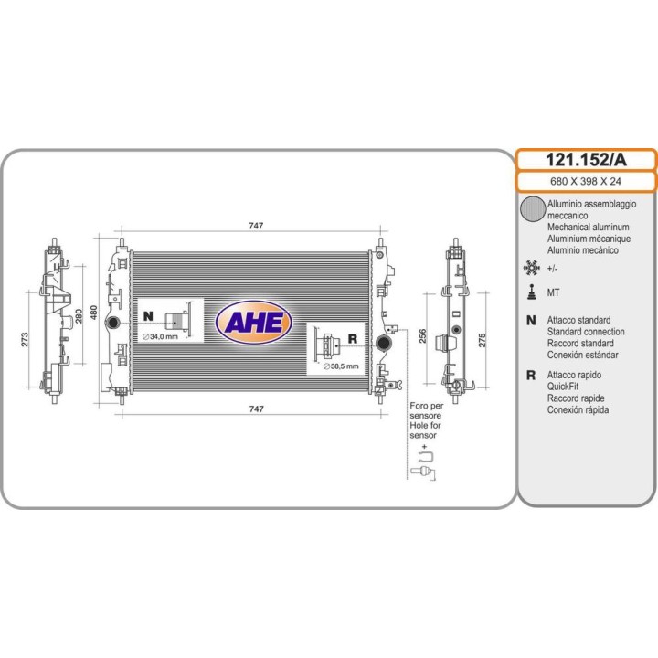 Rad  CHEVROLET/OPEL Cruze/Astra 1 6CDTi/1 7CDTi/2 