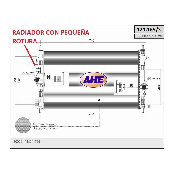 121165/S   RADIADOR CON PEQUEÑO DEFECTO  REVISE IMEGEN  OPEL Insigna 2.0 CDTi +/-AC  MT