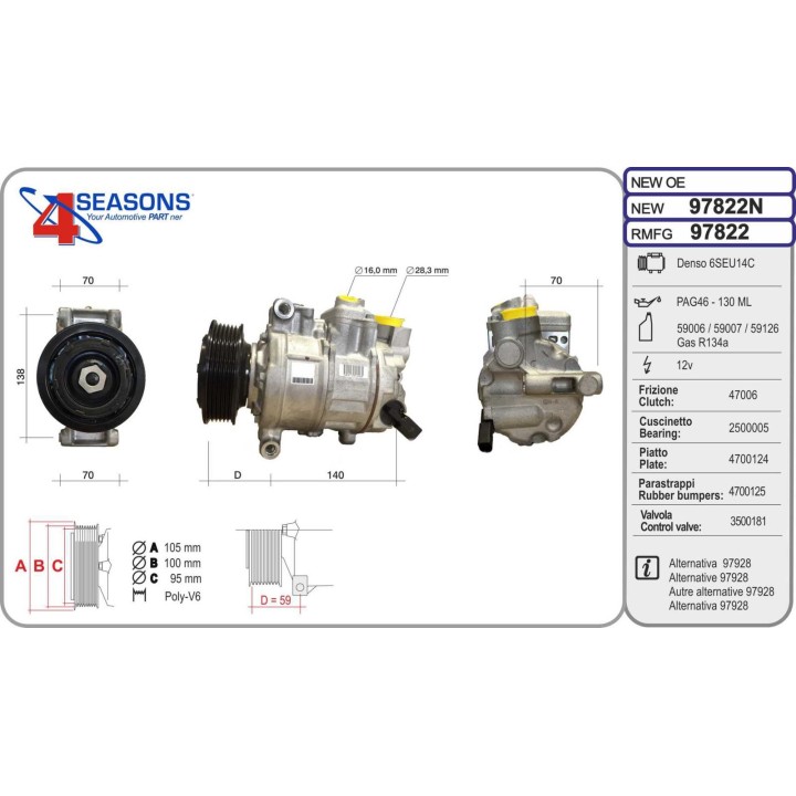 97822N  CMP  AUDI A4 / A6 TFSI / TDI 04-