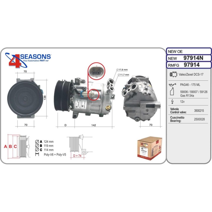 97914  COMPRESOR  ALFA ROMEO 159 2.4 JTDM 05-