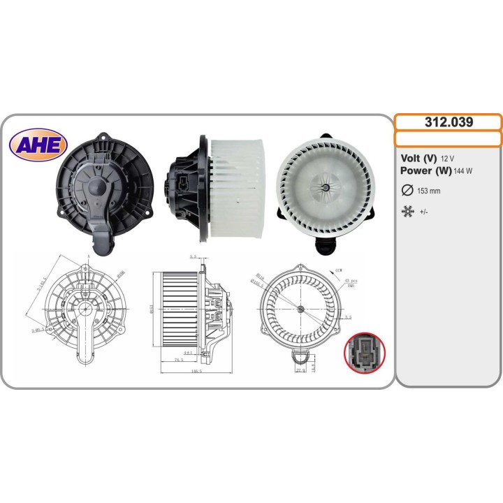 312039 Vent. Ab. HYUNDAI/KIA i30/ix35/Santa Fe/Carens/CEE'D/Sportage 01.10-