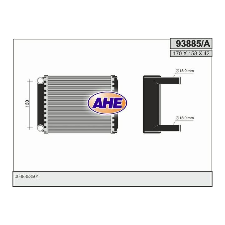 93885  HEATER CORE MERCEDES SPRINTER