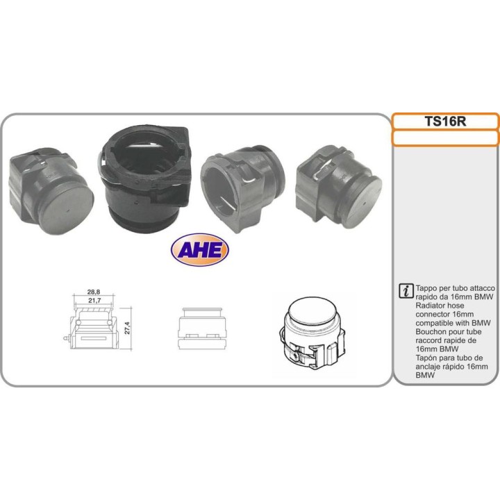 Tappo per tubo attacco rapido da 16mm BMW