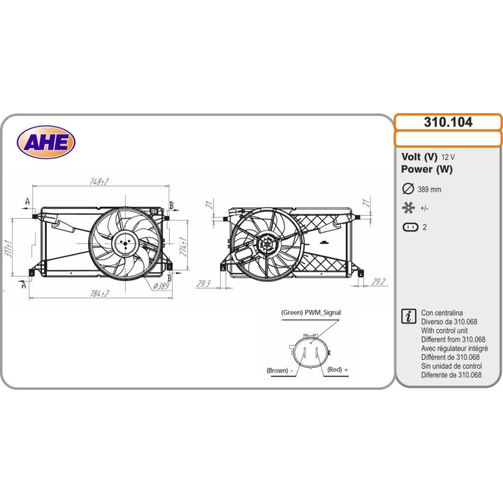310104 Elettr. VOLVO V50 1.8/2.0 04.04-12.12