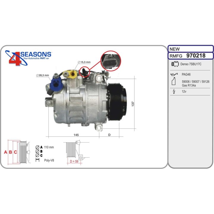 970218 Cmp Rem BMW F01/02/03/04/10/11 523/528/530/730 06.09-06.15