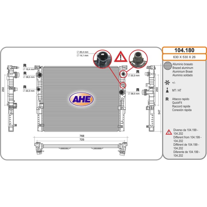 104180 Rad. BMW Serie 5/7 530/540/550/750/760 09.15-02.19