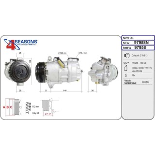 Cmp New BMW E46/E83 serie 3/X3 18/18d/18td/20d 12 