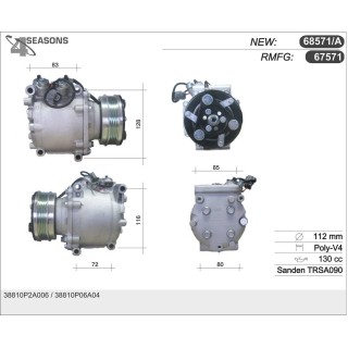 67571 CMP  RMFG HONDA CIVIC 95-01