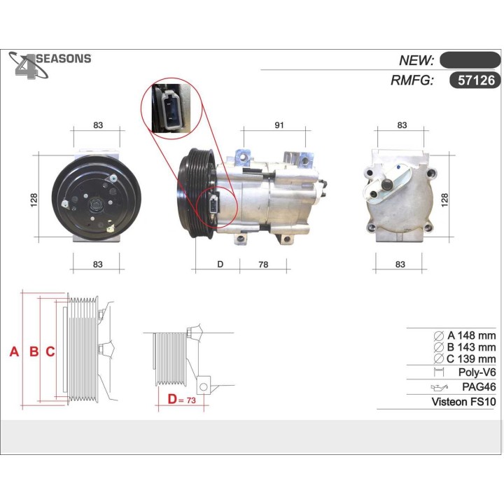 57126 CMP RMFG FORD BRONCO/F-150/F-250/F-350/F53 89-