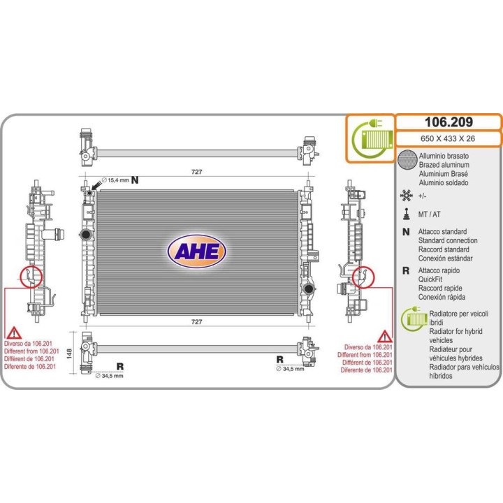 Rad  CITROEN/OPEL/PEUGEOT C5/Grandland X/308/508/3