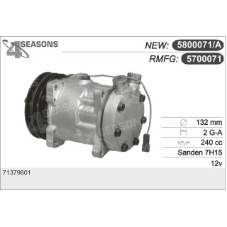 5700071 CMP  RMFG SANDEN SD7H15 12V  2 GROOVES
