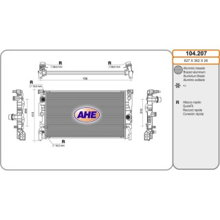Rad  BMW serie 5/6/7/8 18d/20d/25d/30d/40d 07 15-