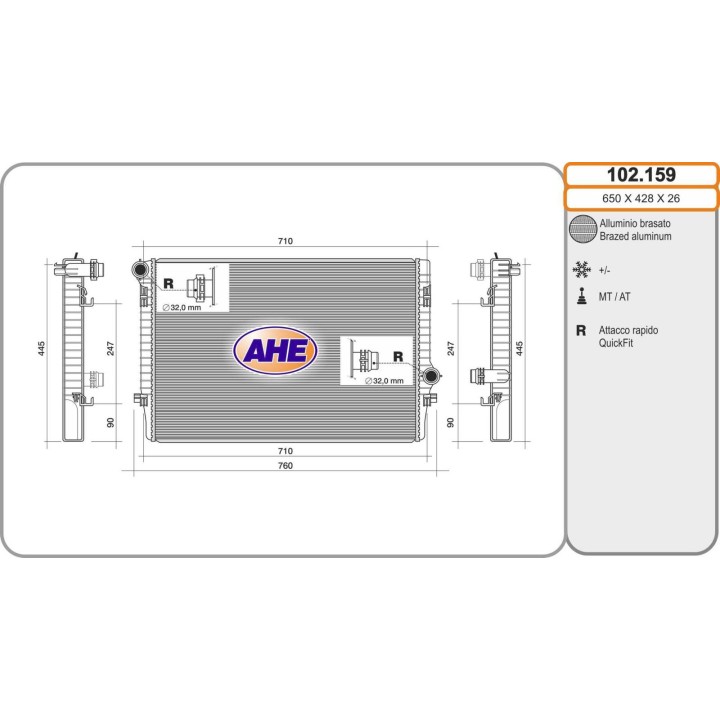 102159  RAD VOLKSWAGEN Golf VII 2.0TSi +/-AC M/AT   12-
