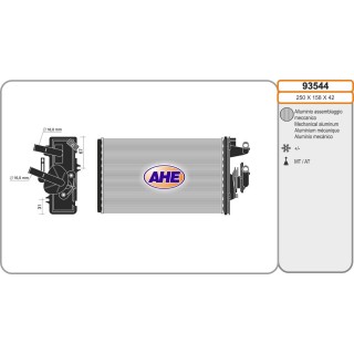 93544  HEATER CORE FIAT 145/146/155/TEMPRA/TIPO...