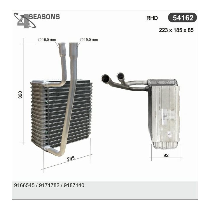 54162  EVAPORATOR VOLVO 850