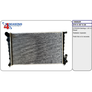 106062/R RADIADOR REPARADO CITROEN Berlingo 1.8/1.9 Diesel