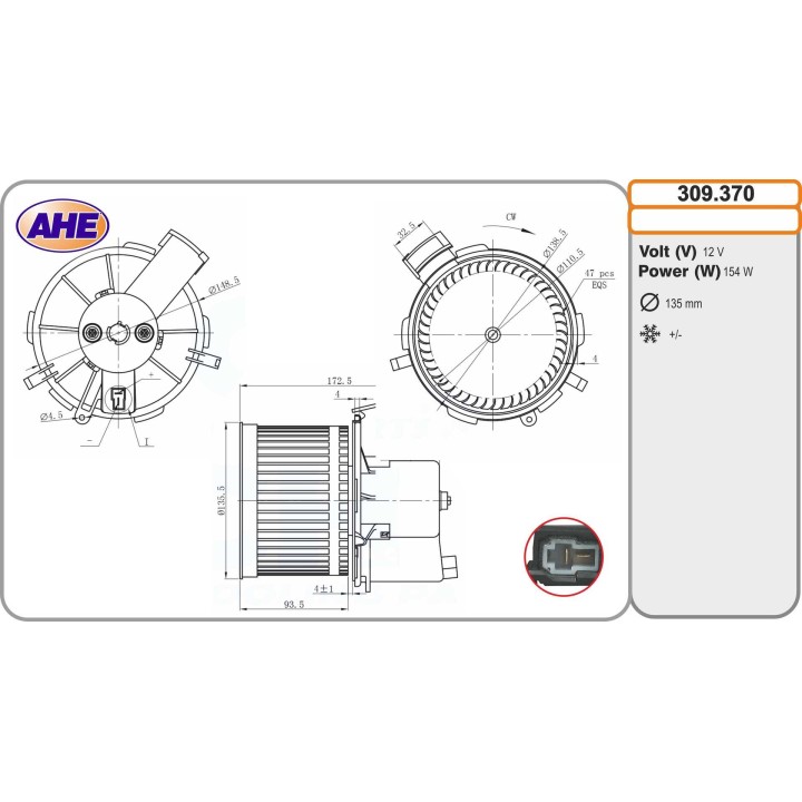 309370 Vent. Abitacolo FIAT/FORD 500/Panda/KA +/-AC 09.03-