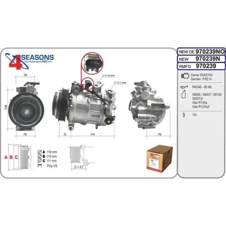 Cmp Rem OE MERCEDES Classe C/E/CLS/GLC/V 180d/200d