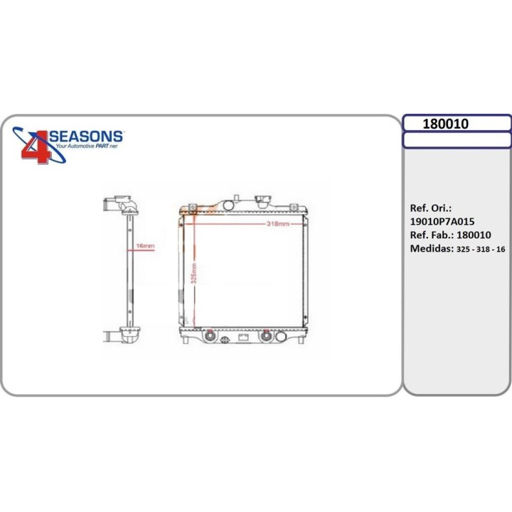 180010 RAD HONDA LOGO 1 3