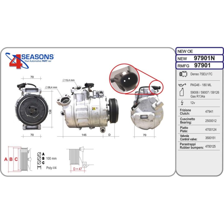 97901N  COMPRESOR  BMW SERIE 5 E60/61 6 CYL 03-