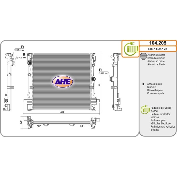 104205 Rad. BMW G08 serie iX3 EV 09.20-