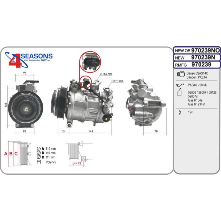 Cmp Rem OE MERCEDES Classe C/E/CLS/GLC/V 180d/200d
