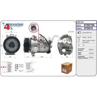 970075N COMPRESOR NUEVO RENAULT Megane III/Scenic III 1.4/1.6dCi/2.0dCi 11.08-