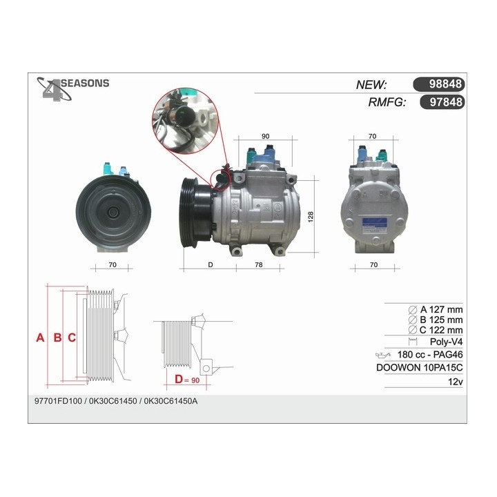 97848  CMP  KIA RIO WITH DENSO AC