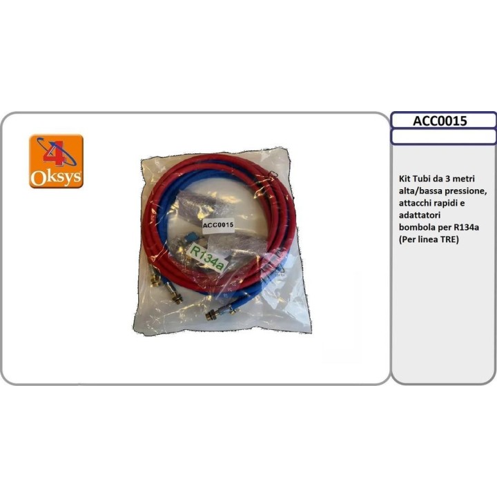 JUEGO DE MANGUERAS 3M PARA R134 CON ADAPTADORES 