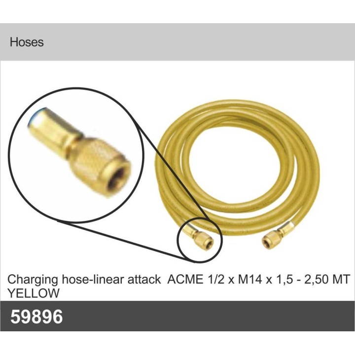 HOSE FOR A/C SERVICE STATION SERVICE - YELLOW 1/2