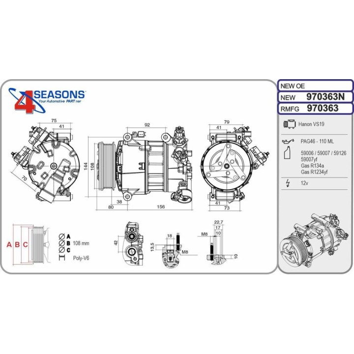 Cmp Rem VOLVO XC40/S60/XC60/S90/V90/XC90 B3/B4/B5/