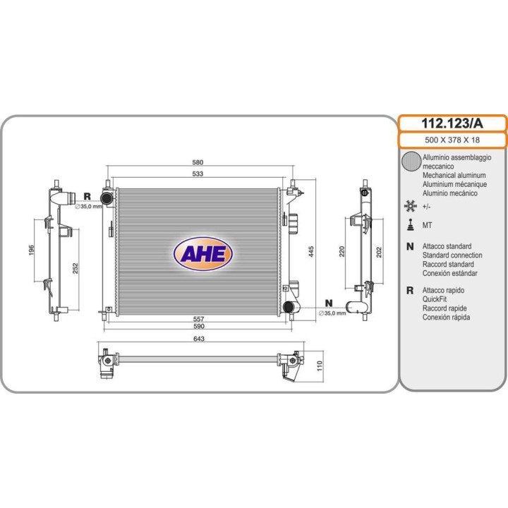 Rad  HYUNDAI/KIA ix20/Venga 1 2/1 4/1 6 06 09-