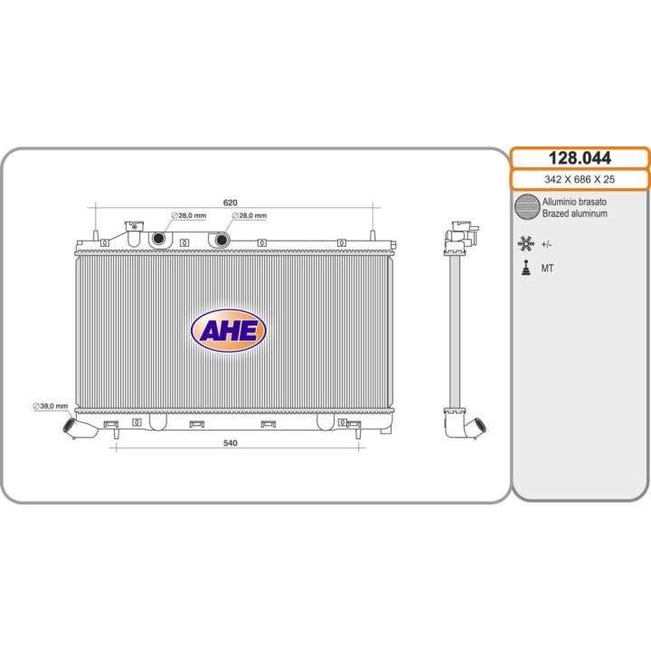 Rad  SUBARU Forester 2 0TDi  /-AC 03 13-