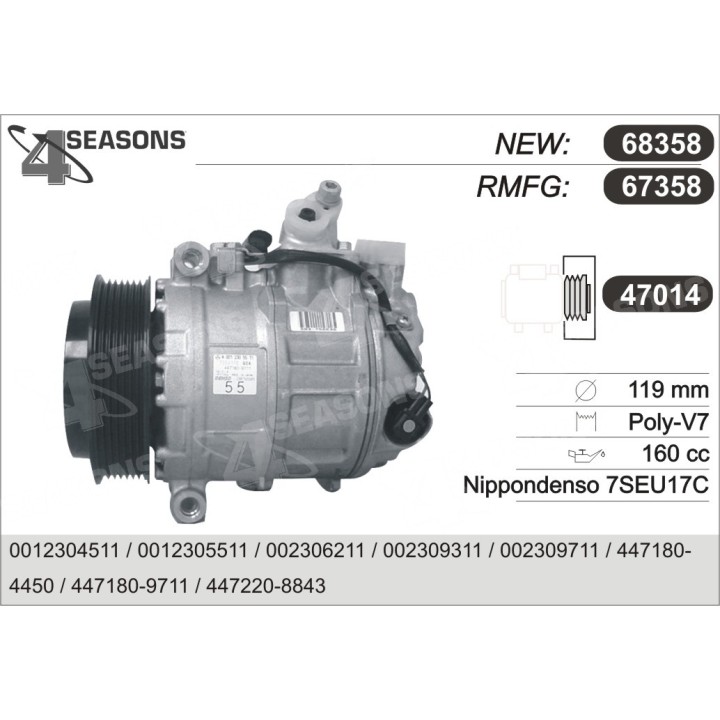 67358N  COMPRESOR  MERCEDES BENZ W203 02-04