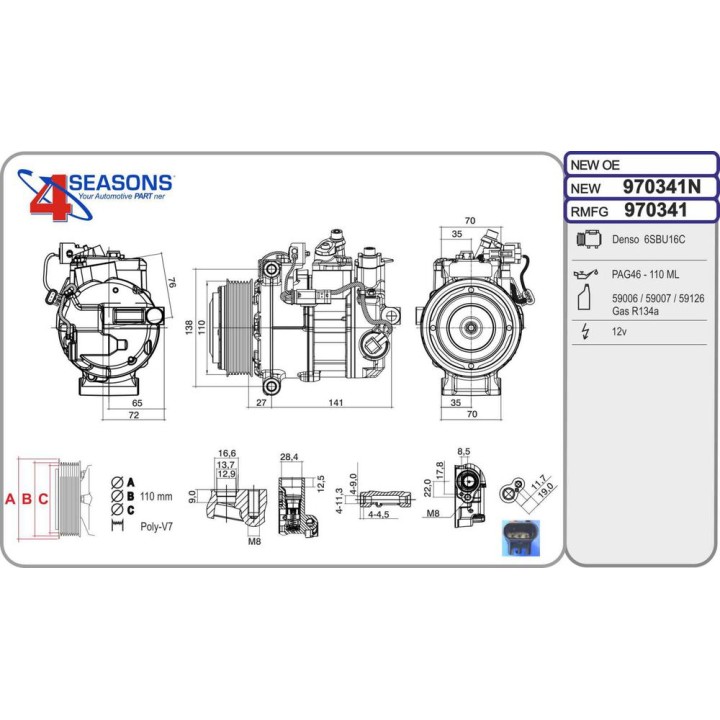 Cmp Rem MERCEDES Classe E/CLS/GLK 300CDi/350/350d 