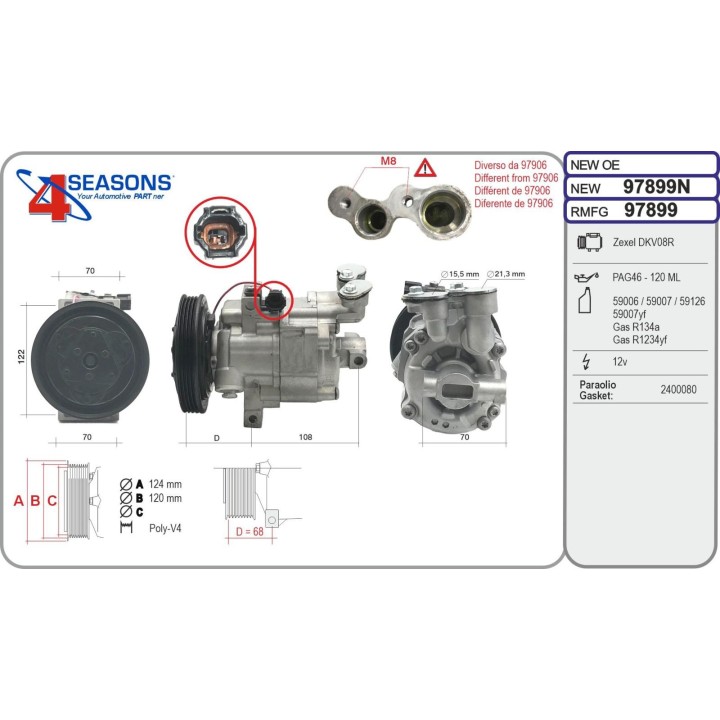 97899N  COMPRESOR NUEVO NISSAN MICRA II 03-05